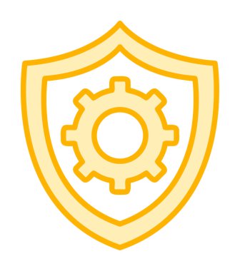 Güvenlik kalkanı simgesi koruma konsepti, vektör illüstrasyonu