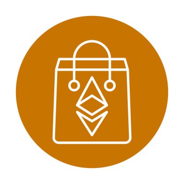 Ethereum Bag web simgesi, vektör illüstrasyonu 