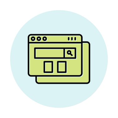 tarayıcı web sayfası simgesi, vektör illüstrasyonu