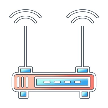 wifi sinyali, Router Aygıt vektör illüstrasyon tasarımı