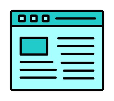 Web sayfası simgesi, vektör illüstrasyonu basit tasarım