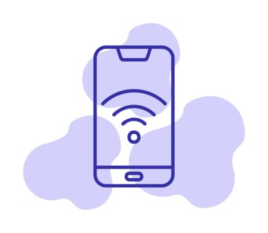 Akıllı telefon kablosuz interneti. Web simgesi basit illüstrasyon