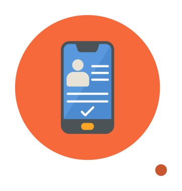 Kimlik vektör illüstrasyonlu akıllı telefon