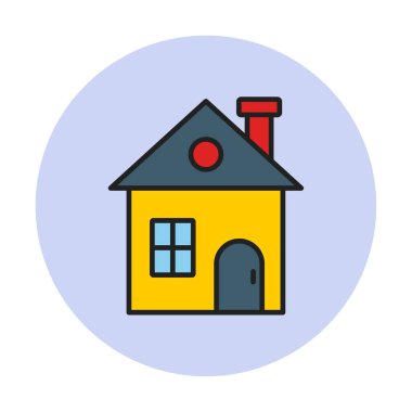 ev vektörü düz renk simgesi