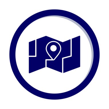 GPS konum vektörü simgesine sahip harita