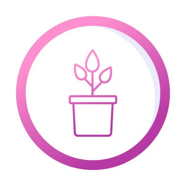 pot simge vektör çizim bitki