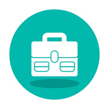 Evrak çantası vektör düz simgesi. İş durumu simgesi, bavul emojisi, vektör illüstrasyonu