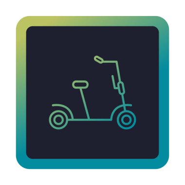 Scooter simgesi vektör illüstrasyonunu tekmele
