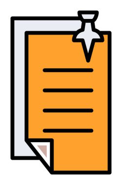 Pin Note ağ simgesi, vektör illüstrasyonu