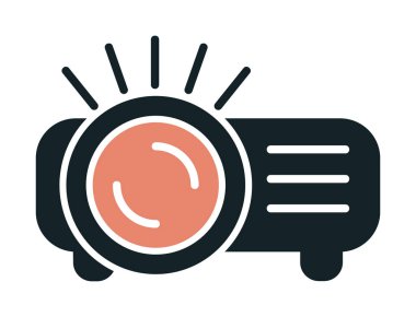 Projektör simgesi basit illüstrasyon vektörü