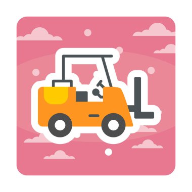 Forklift ikon vektörü. İnce çizgi işareti. izole edilmiş sınır sembolü çizimi
