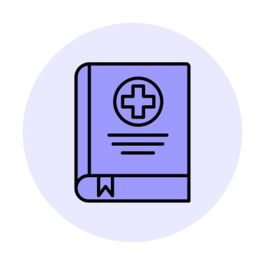 tıp kitabı web simgesi, vektör illüstrasyonu