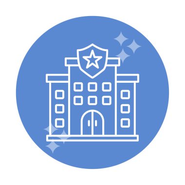 Polis karakolu simgesi, vektör illüstrasyonu basit tasarım