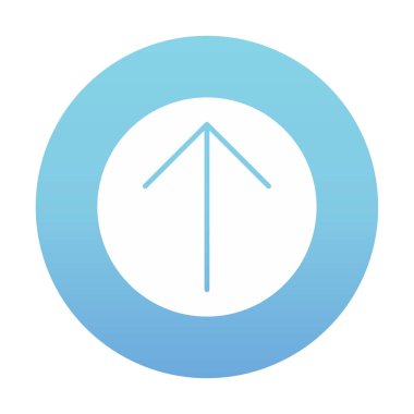 Yukarı ok simgesi, vektör illüstrasyonu, arayüz için düz tasarım 