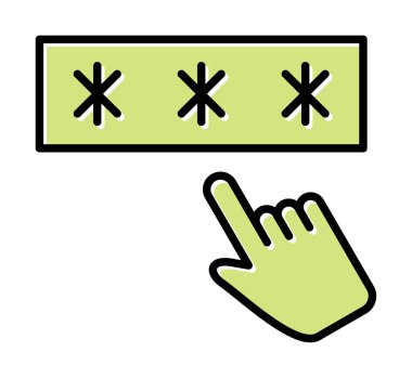 Parola web simgesi, vektör çizim