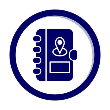 Soyut arkaplan vektöründe adres defteri simgesi izole edildi