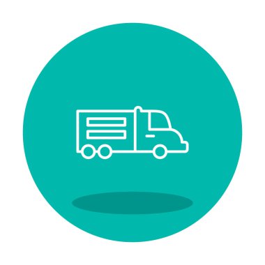 Web ve mobil uygulama tasarımınız için kamyon simgesi vektörü, dağıtım kamyonu logosu konsepti