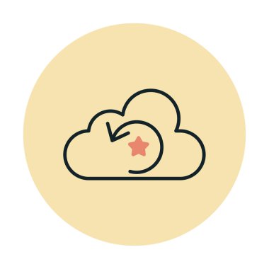 Yıldızlı bulut ve oku yeniden yükle. vektör illüstrasyonu 