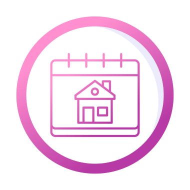 Ev Takvimi düz simgesi, vektör illüstrasyonu 