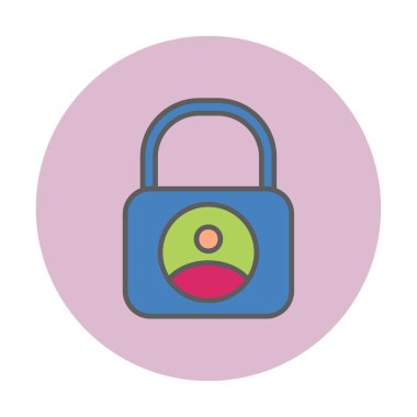 Kilit simgesi. Özel daire tasarımı. vektör illüstrasyonu.