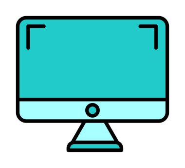 bilgisayar izleme simgesi, vektör illüstrasyonu basit tasarım