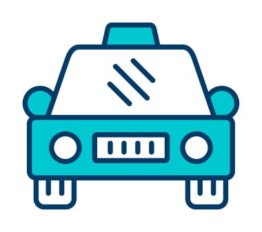 Basit taksi arabası simgesi, vektör illüstrasyonu