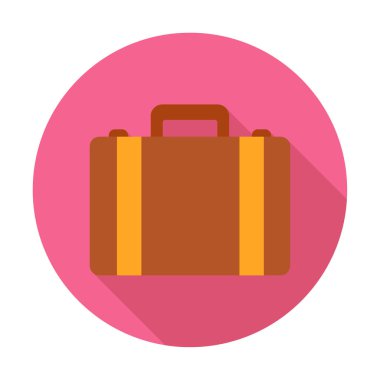 Evrak çantası vektör düz simgesi. İş durumu simgesi, bavul emojisi, vektör illüstrasyonu