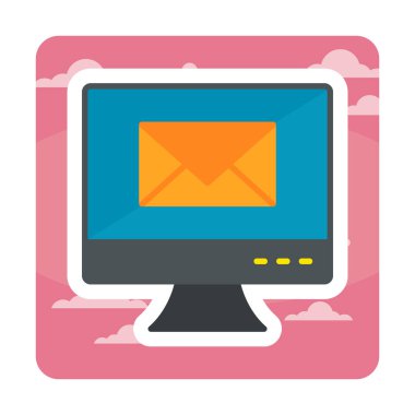 Basit e- posta simgesi, vektör illüstrasyonu