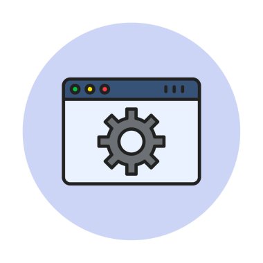 Web Sayfa Ayarları. simge basit illüstrasyon