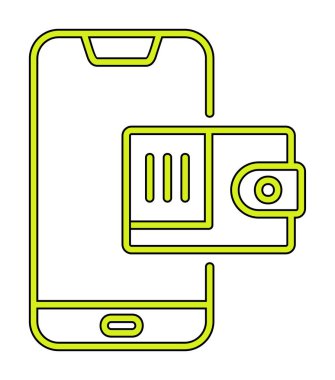 m-cüzdan vektör çizim tasarım ile Smartphone aygıtı