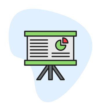 Beyaz arkaplan üzerinde sunum vektörü illüstrasyonunu çalıştır