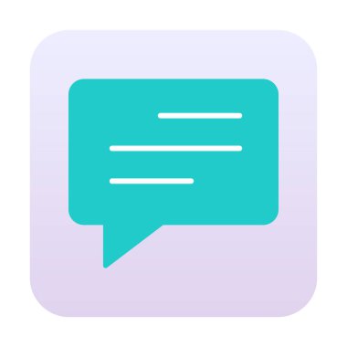 Basit sohbet simgesi, konuşma balonu, vektör illüstrasyonu