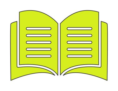 Basit Açık Kitap simgesi, vektör illüstrasyonu