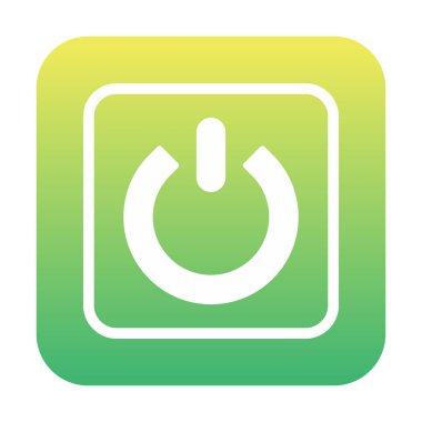 Güç düğmesi simgesi. İnce çizgi çizimi. vektör simgesi beyazda izole edildi