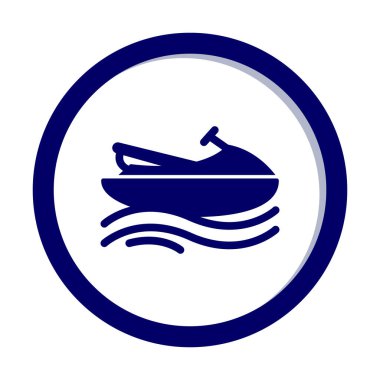 Deniz jeti kayağı ikonu. Web tasarımı için deniz jeti kayağı vektör simgesinin basit çizimi