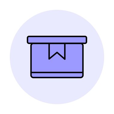 Teslimat kutusu simgesi, vektör illüstrasyonu basit tasarım