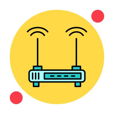wifi sinyali, Router Aygıt vektör illüstrasyon tasarımı