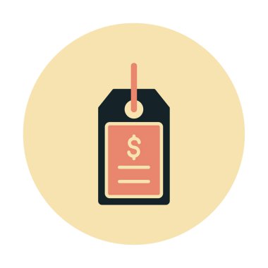 Basit fiyat etiketi simgesi, vektör çizim