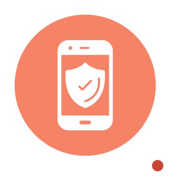 Güvenlik Düz simgesi, Kalkanlı Telefon 