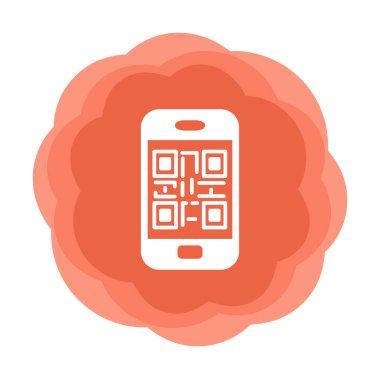 Akıllı telefon ekranındaki qr kodu beyaz arkaplanda izole edilmiş