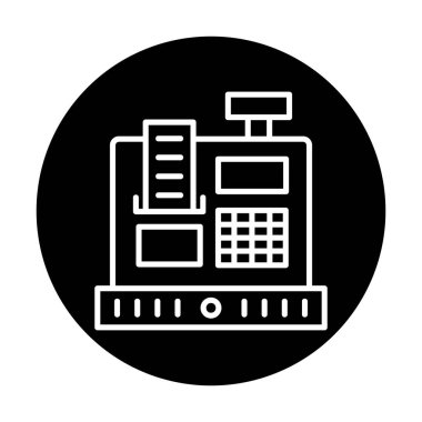 Kasiyer Makine simgesi vektör illüstrasyonu