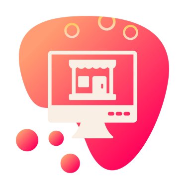 dükkan, Online Shop konsepti, vektör illüstrasyon tasarımı olan bilgisayar ekranı