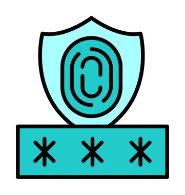 Parmak izi ikonu. Özel daire tasarımı. vektör illüstrasyonu.