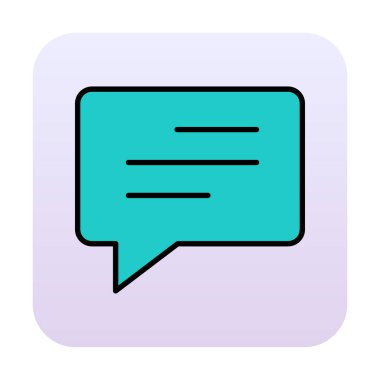 Basit sohbet simgesi, konuşma balonu, vektör illüstrasyonu