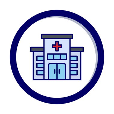 yaratıcı hastane inşa vektör çizimi