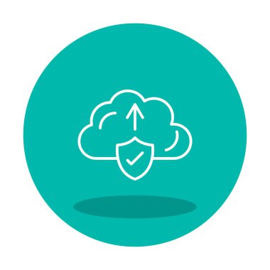 Vektör simgesi yükle, bulut depolama sembolü. Web sitesi veya mobil uygulama için modern, basit düz vektör çizimi