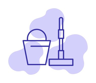 kova ve paspas simgeleri vektör illüstrasyonuName