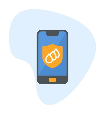 Su geçirmez telefon simgesi, vektör illüstrasyonu