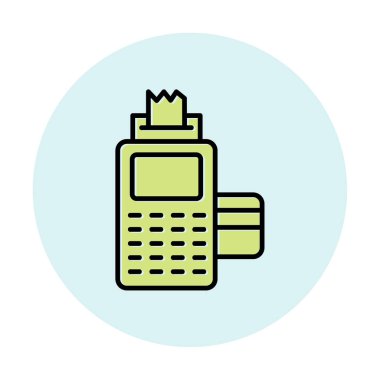 Kart okuyucu ve banka kartı, vektör illüstrasyonu