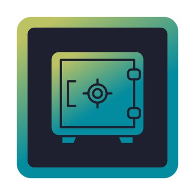 Güvenli simge, loker işareti, vektör illüstrasyonu